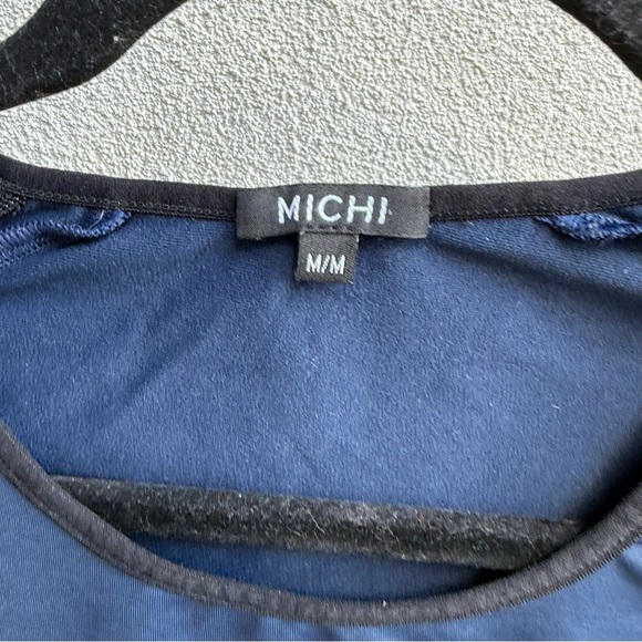 Michi Bolt running top Blue Black long sleeve Medium - Picture 2 of 6